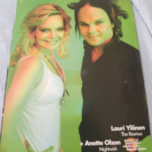 Afisorama poster Chris Brown, Lauri Ylönen and Anette Olzon A4 used with tear