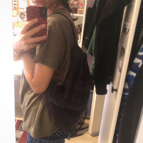 Boho Hippie backpack used, black and purple