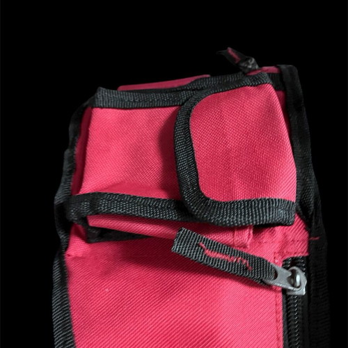 Waist bag new, red with multiple compartments and zipper