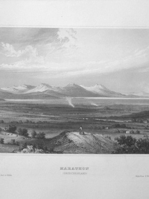 Engraving Meyer 1856 Marathon Plain authentic, like new