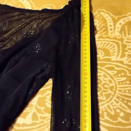 KATSIPI black evening dress with lace sleeves, size M