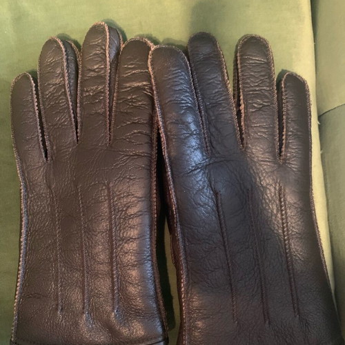 Parajumpers leather gloves like new, brown, size Large