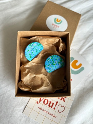 Σκουλαρίκια Pulpa Maris Teal από πολυμερικό πηλό καινούργια