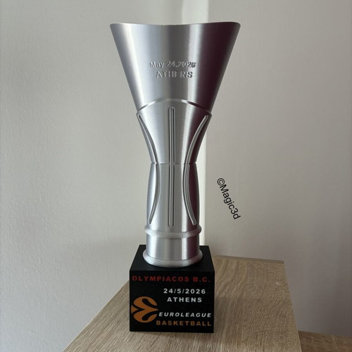 Euroleague 2026 Trophy with Base 3D Printed, New