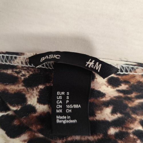 Strapless animal print blouse H&M new, size S