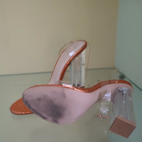 Public Desire sandals used, size 36, orange with plexiglass heel