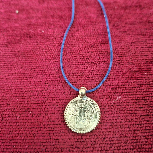 Women's necklace with Konstantinato pendant used, blue and gold