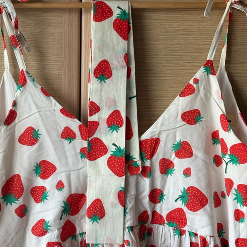 Karavan dress like new with belt, white and red