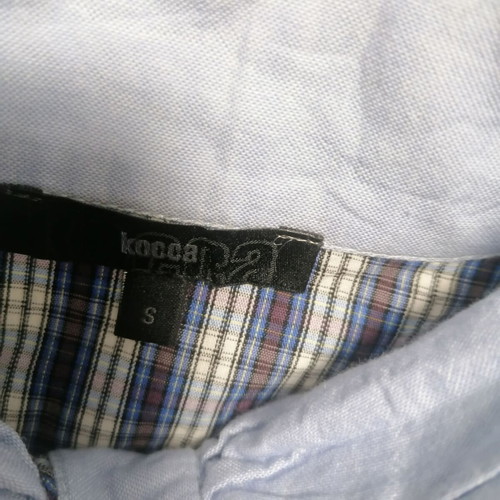 Kocca plaid bodysuit shirt Small new, blue and white