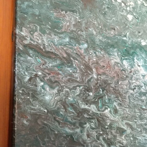 Canvas painting, fluid art, gloss varnish, 29x39cm