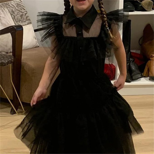 Children's Black Carnival Dress new, polyester and tulle