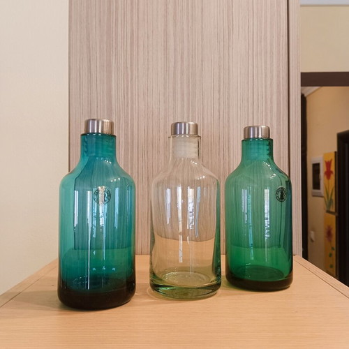 IKEA Limmaren glass bottle set of 3 like new