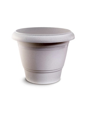 Festone granite planter 70x57 cm with Atmosphera plastic saucer 55x55 cm