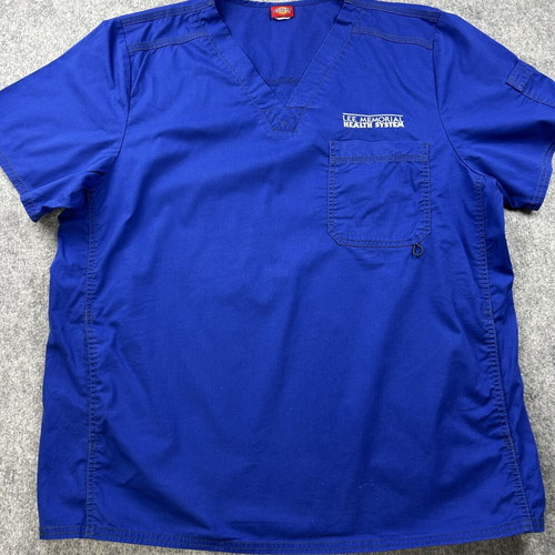 Dickies medical nurse shirt XL blue used with pockets