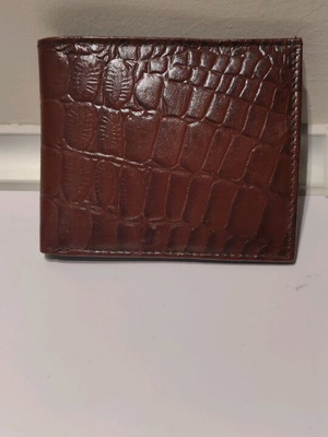 Lapel leather wallet like new, brown