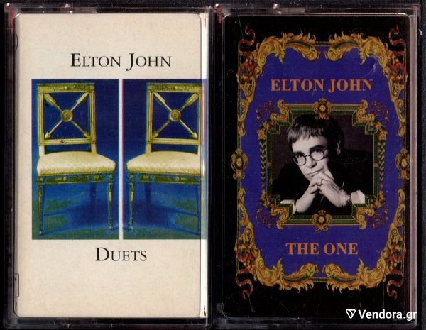  k062 dio (2) mazi afthentikes kasetes emporiou 1) THE ONE Elton John 2) DUETS Elton John