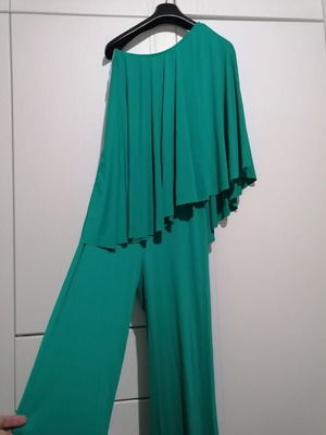On Line one-shoulder jumpsuit green size S like new