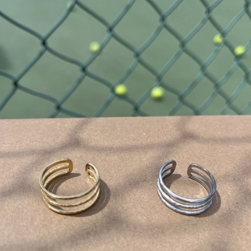 Steel rings set like new, gold and silver color