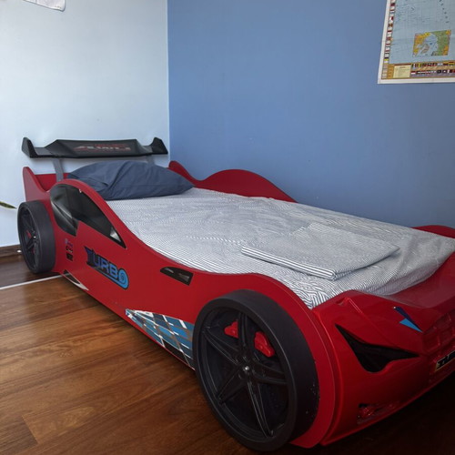 Children's Car Bed Turbo red racing used, 2.20x1.10m