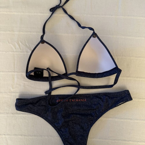 Armani Exchange bikini in dark blue denim style new