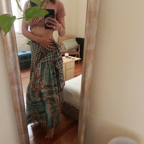 Silk maxi skirt, reversible, high quality from Indonesia