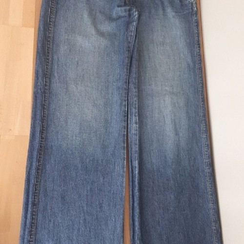 Jeans used with wide leg, low waist, blue