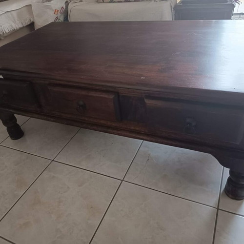 Coffee table made of solid pine wood with 6 drawers, like new