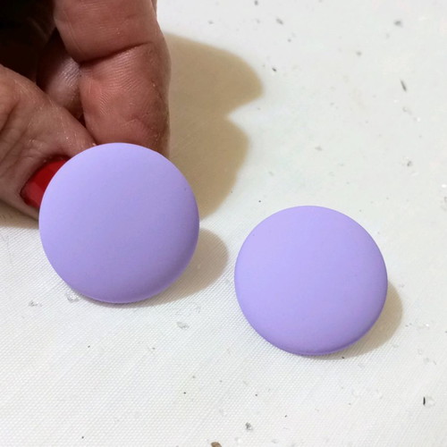 Round purple stud earrings new made of acrylic resin