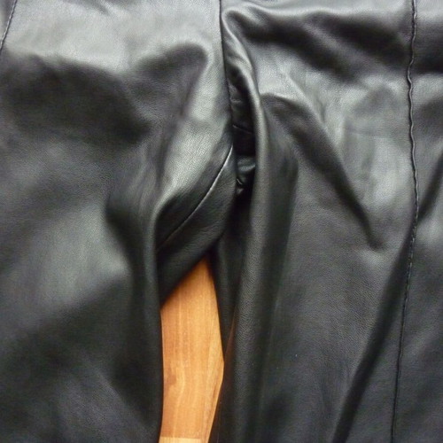 Zara women's black faux leather pants Medium like new
