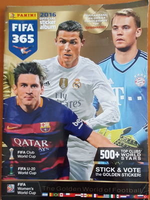 Panini FIFA 365 2016 άλμπουμ αυτοκόλλητων μεταχειρισμένο, 114 κάρτες