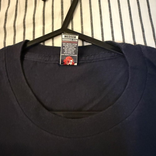 Goodbie Local Heroes T-shirt like new, medium, navy