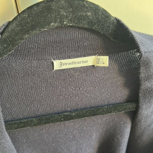 Stradivarius Blue Knitted Cardigan With Belt Size M Like New