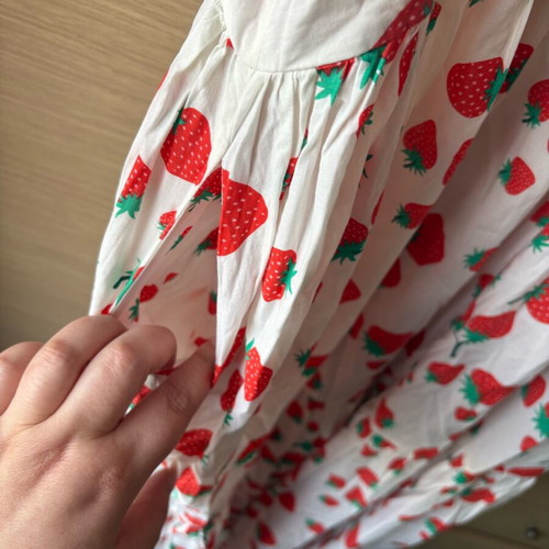 Karavan dress like new with belt, white and red