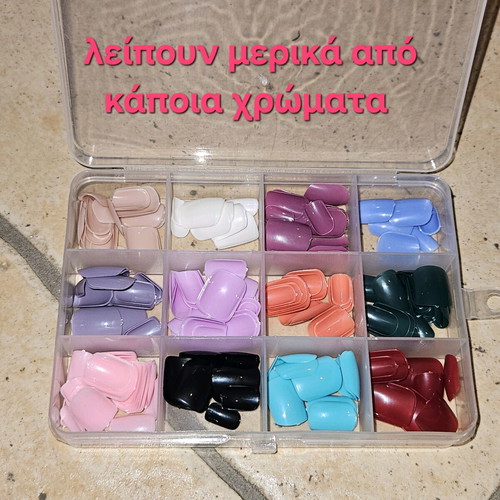 Fake nails and stickers used, 2 cases with matte colors