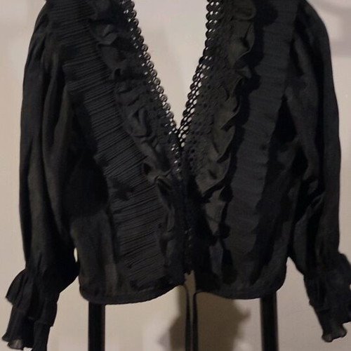 Black Jolio & Co top like new with ruffles and lace details, size S/M