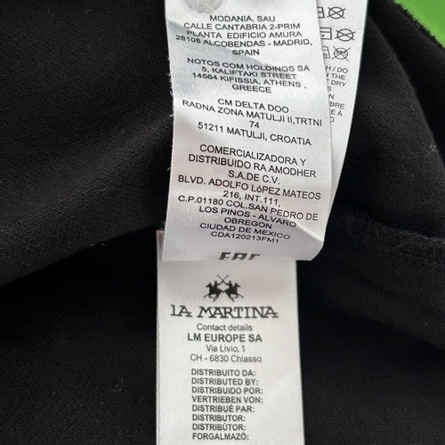 La Martina Man Polo Black Silver Size L New