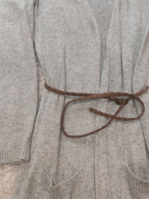 H&M cardigan below the knee like new, teen size XS, gray
