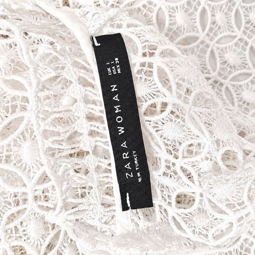 Zara Woman lace blouse size L, like new, off-white