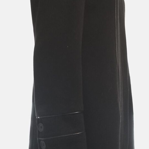 Women's coat like new, black, size Small, wool with leather details