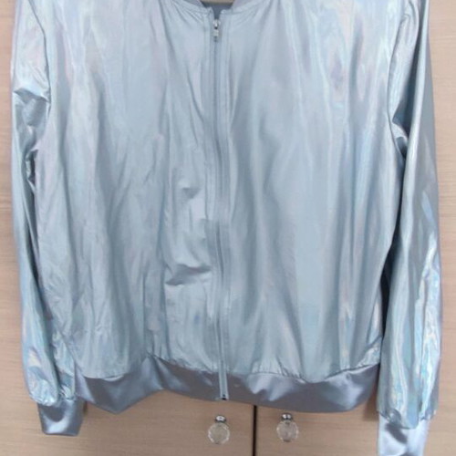 Bombet jacket silver metallic like new, size M