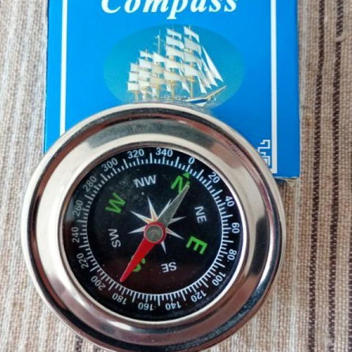 Camping and Hiking Compass Metal Silver 8 cm New
