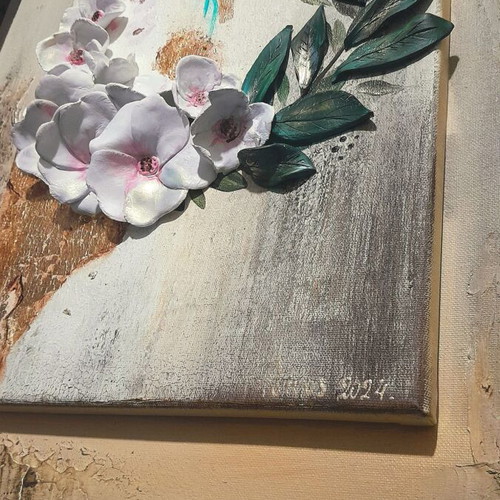 Mixed Media Art Painting New 110x40 cm