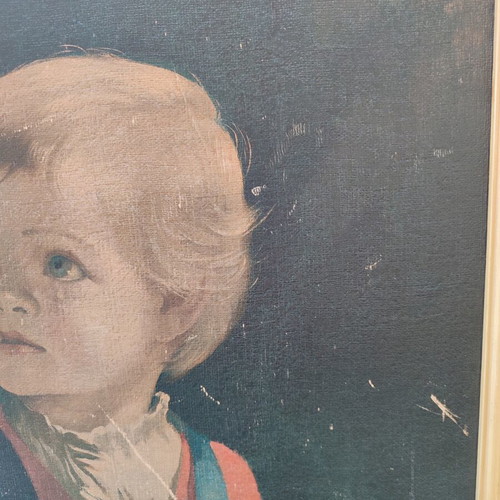 Vintage Childhood print by Anna Zinkeisen used with original frame