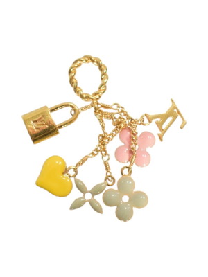 Louis Vuitton Sweet Monogram bag charm with enamel heart and flowers