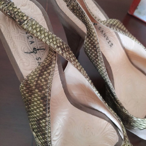 Rebeca Sanver women's sandals like new, leather with suede and semi-precious stones