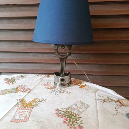 Handmade table lamp steel and aluminum custom order