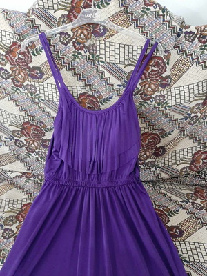 H&M long dress new, small, purple with straps