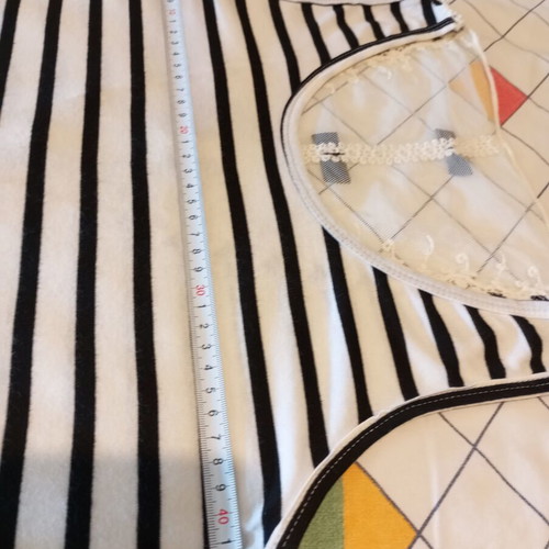 Sleeveless striped dress with tulle and lace back, like new, S/M