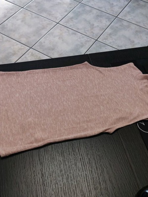 Women's rib knit dusty pink top like new, size M