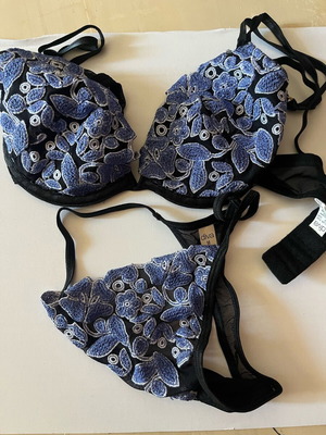 Lingerie set new, black and blue